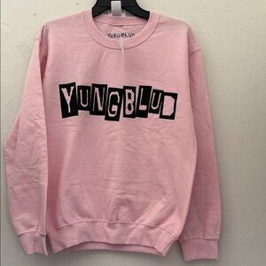 YUNGBLUD LOGO CREWNECK PULLOVER SIZE SMALL NWT PINK